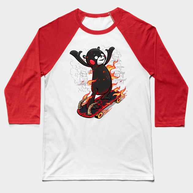 Why is the Kumamon on skateboard? Baseball T-Shirt by Hulkey